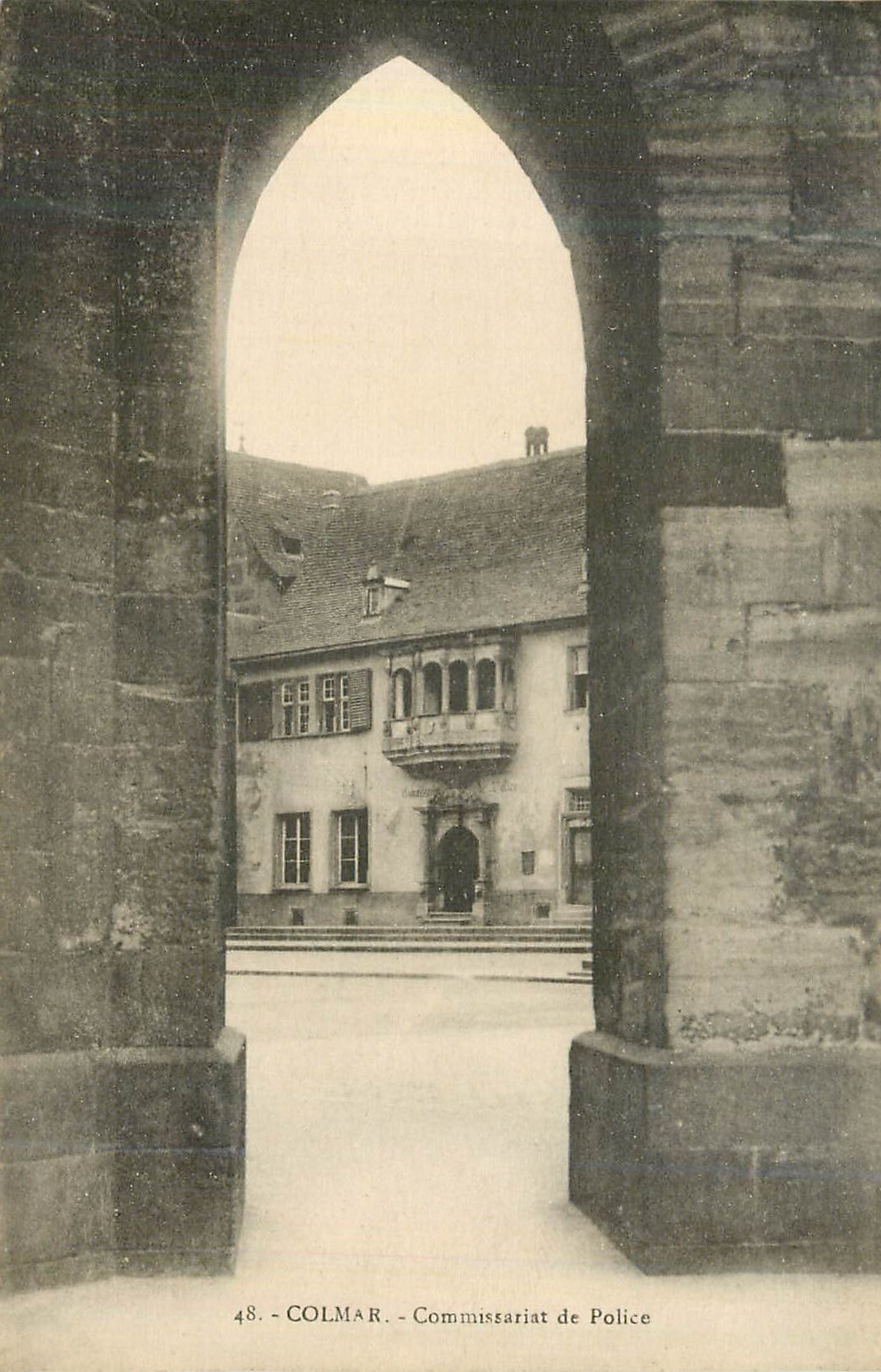 CPA 48 colmar commissariat de police