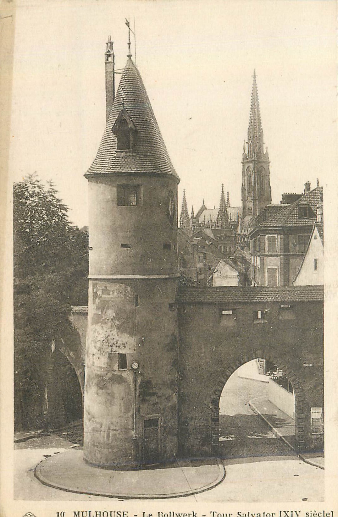 CPA 10 mulhouse le bollwerk tour salvador (xiv siecle)