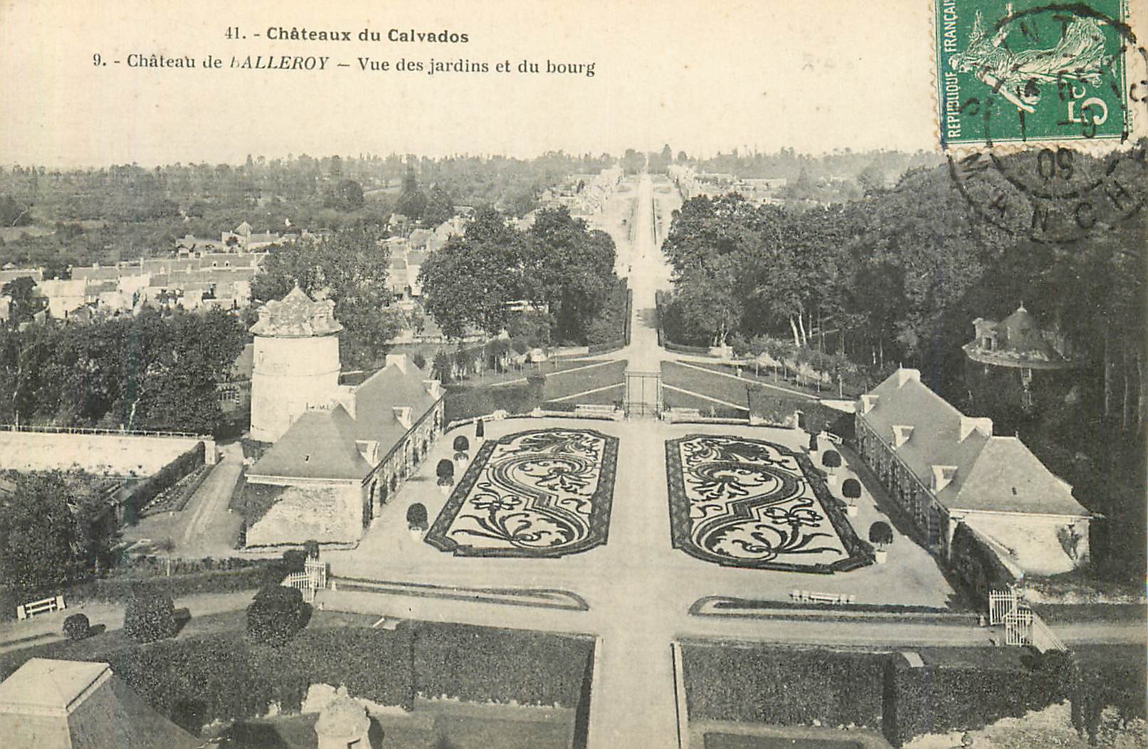 CPA 41 chateau du calvados 9 chateau de balleroy vue des jardins et du bourg