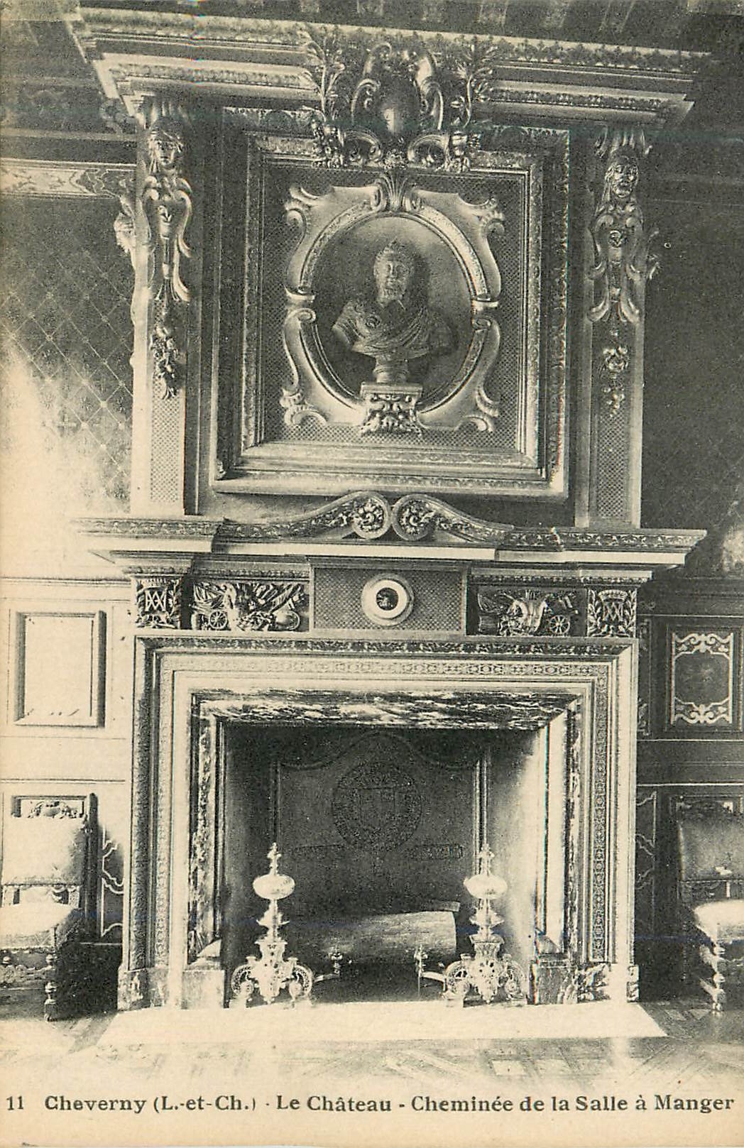CPA 11 cheverny (l et ch) le chateau cheminee de la salle a manger