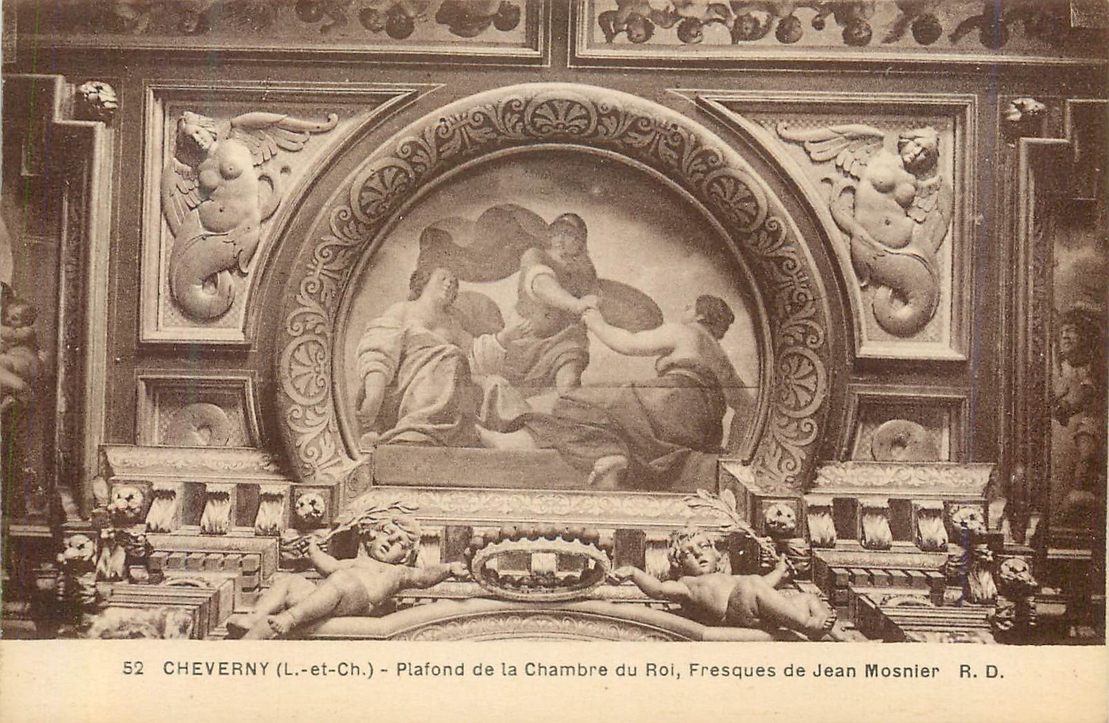 CPA 52 cheverny (l et ch) plafond de la chambre du roi fresques de jean mosnier