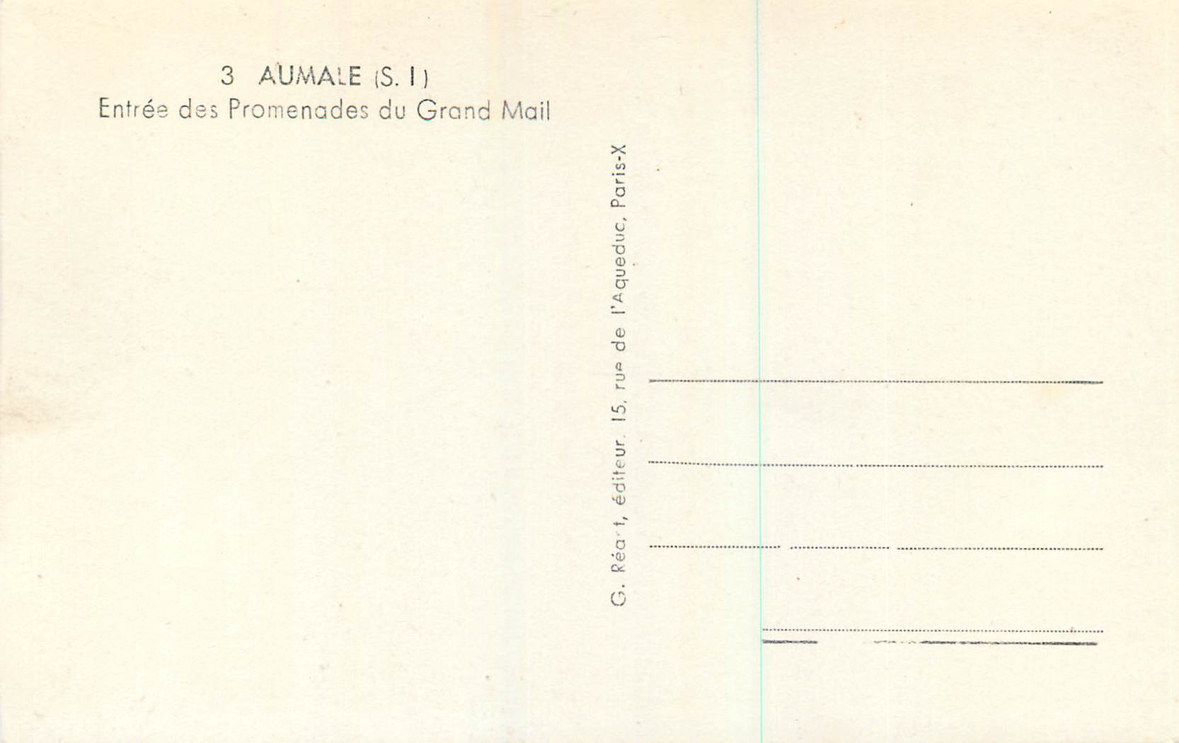 CPM 3 aumale(s i) entree des promenades du grand mail — Rückseite