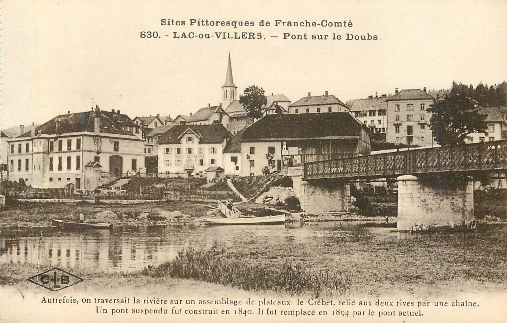 Lac-ou-Villers — Pont sur le Doubs — Sites Pittoresques de Franche-Comté, n° 830