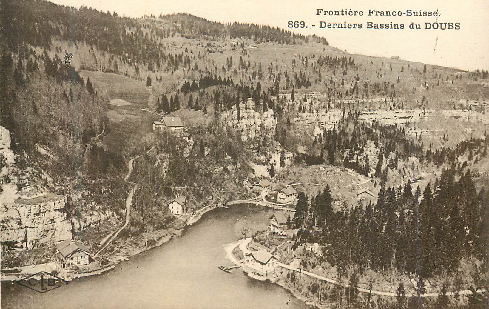 CPA Frontiere franco suisse 869 derniers bassins du doubs