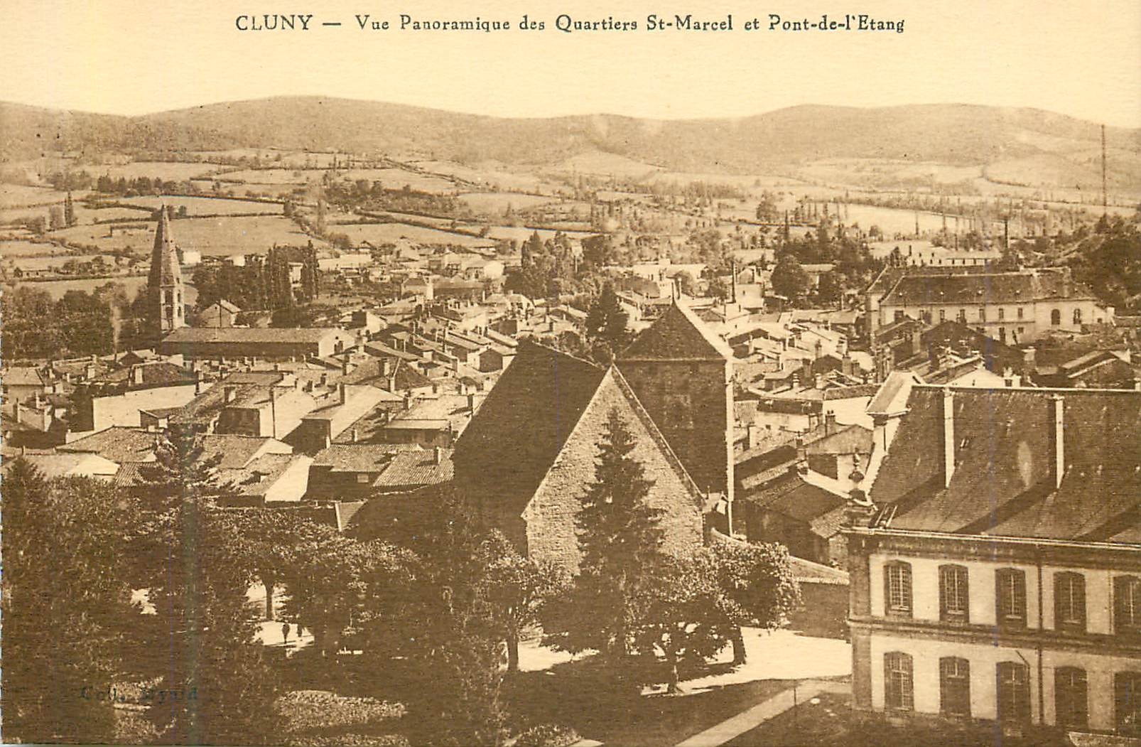 CPA Cluny vue panoramique des quartiers st marcel et pont de l etang