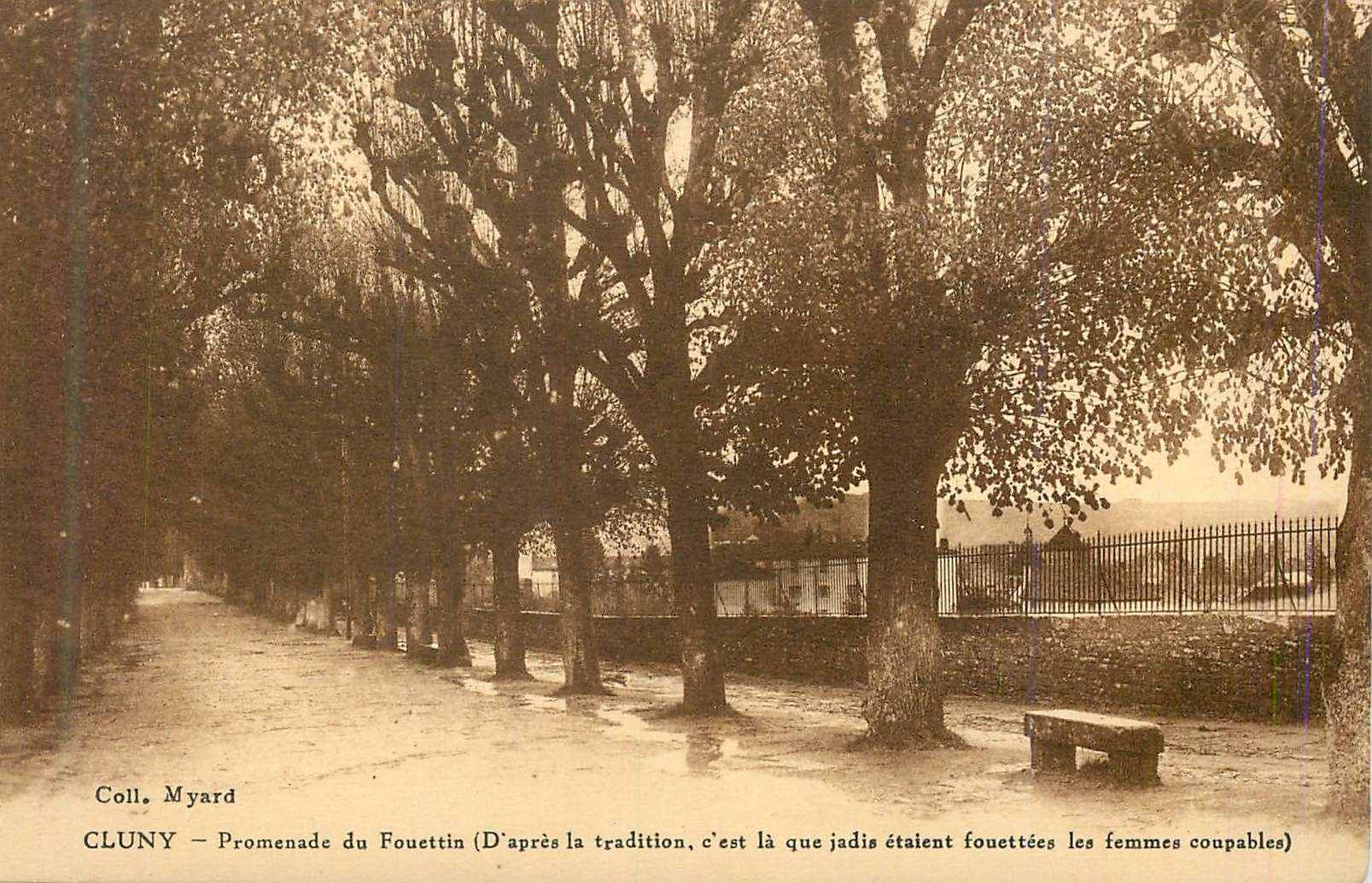 CPA Cluny promenade du fouettin(d apres la tradition)