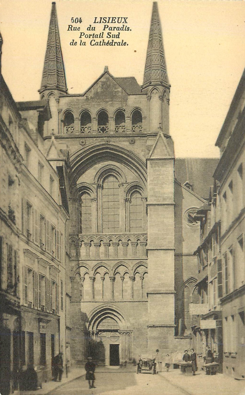 Lisieux — Rue du Paradis, Portail Sud de la Cathédrale — Imp. Letellier, Paris