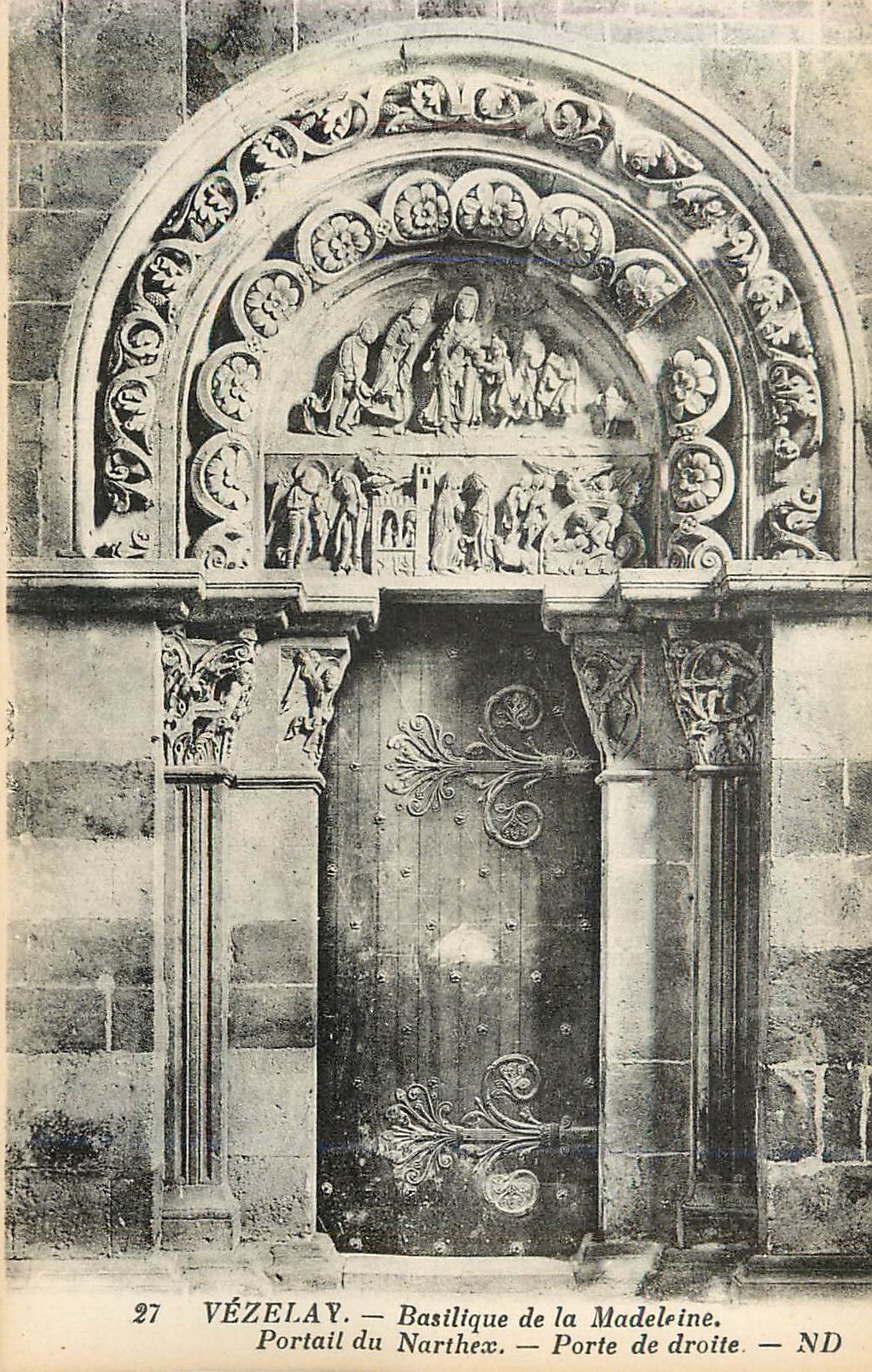CPA 27 vezelay basilique de la madeleine portail du narthex porte de droite