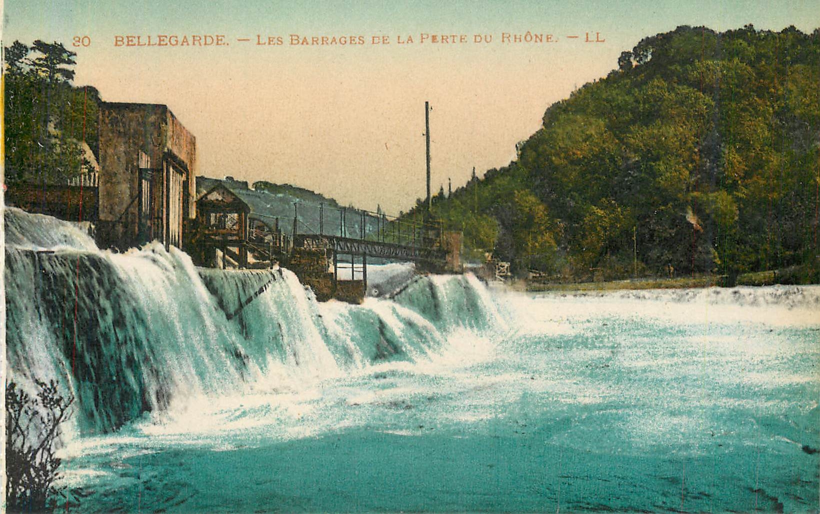 CPA 30 bellegarde les barrages de la porte du rhone