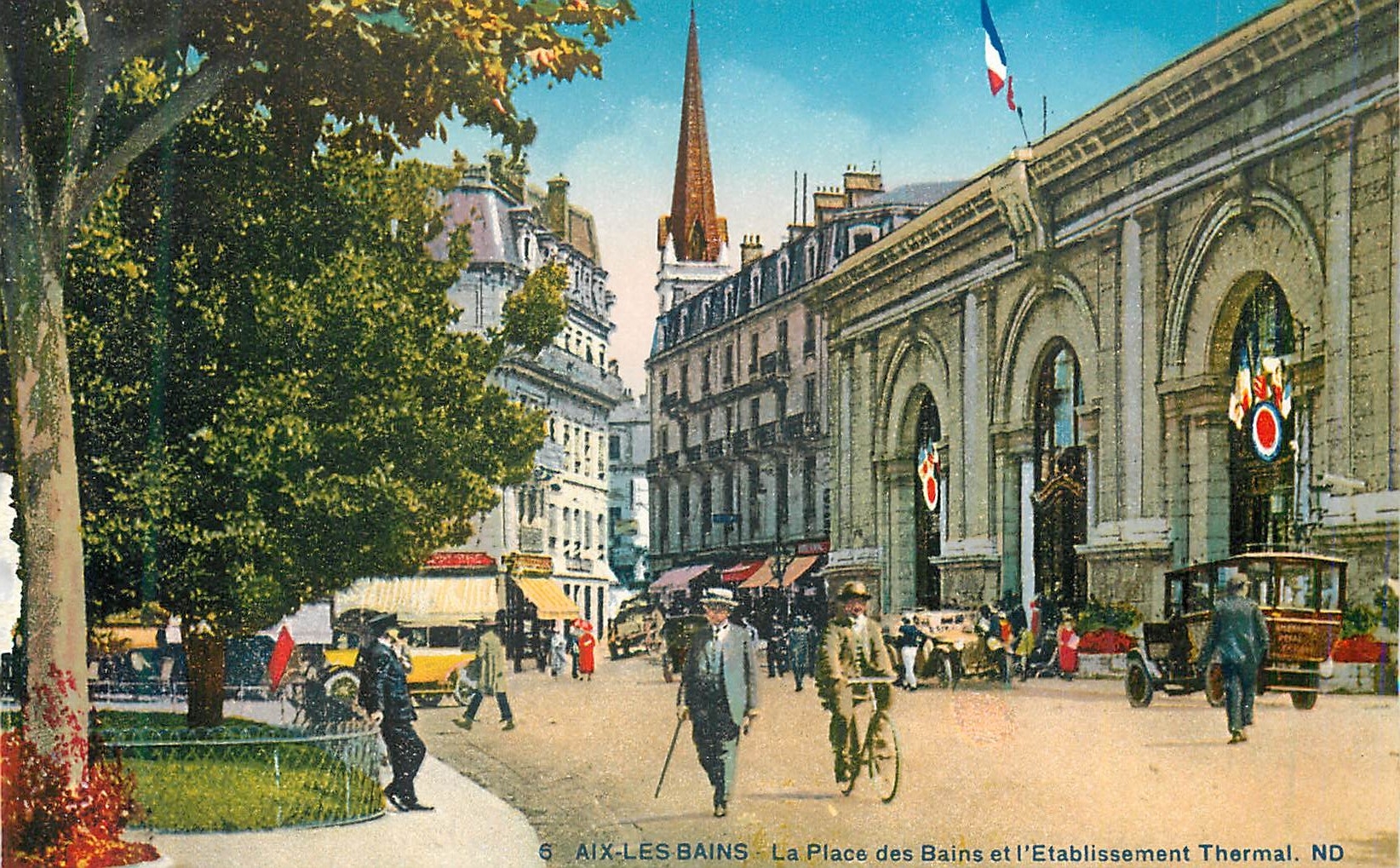 CPA 6 aix les bains la place des bains et l etablissement thermal