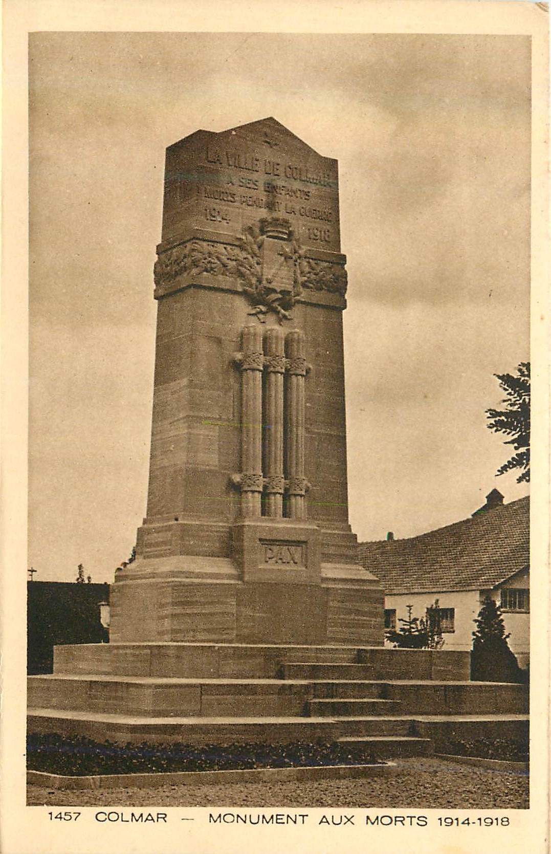 CPA 1457 colmar monument aux morts 1914 1918 Militaria