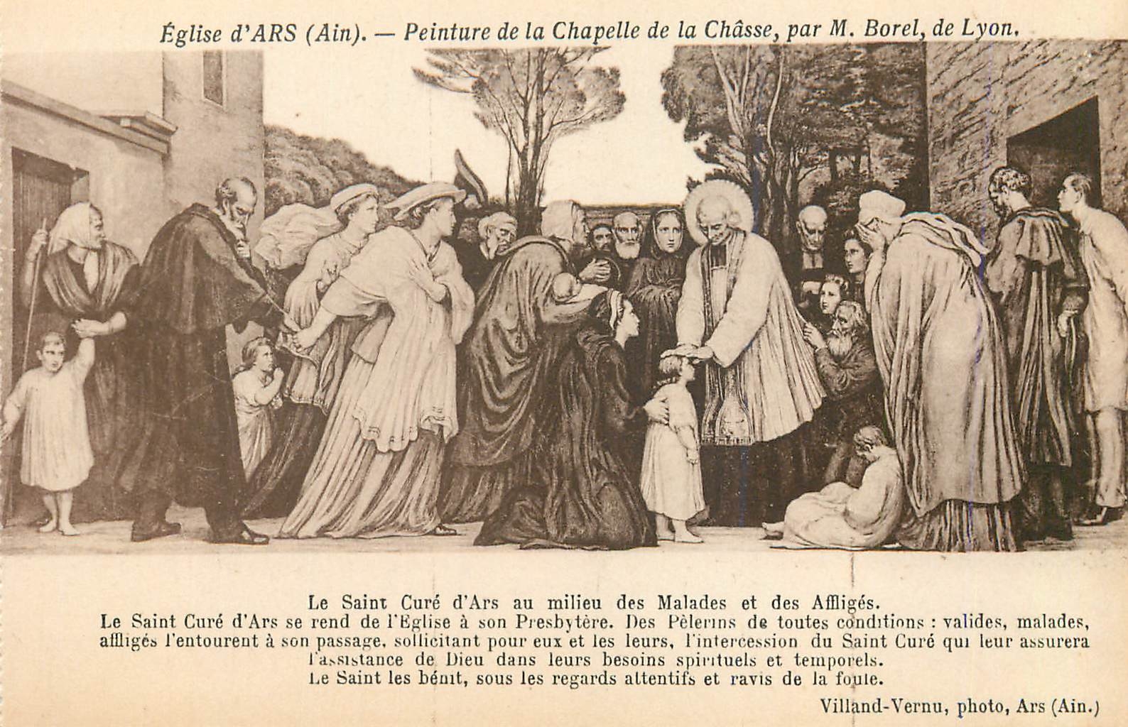 CPA Eglise d ars(ain) peinture de la chapelle de la chasse par m borel de lyon