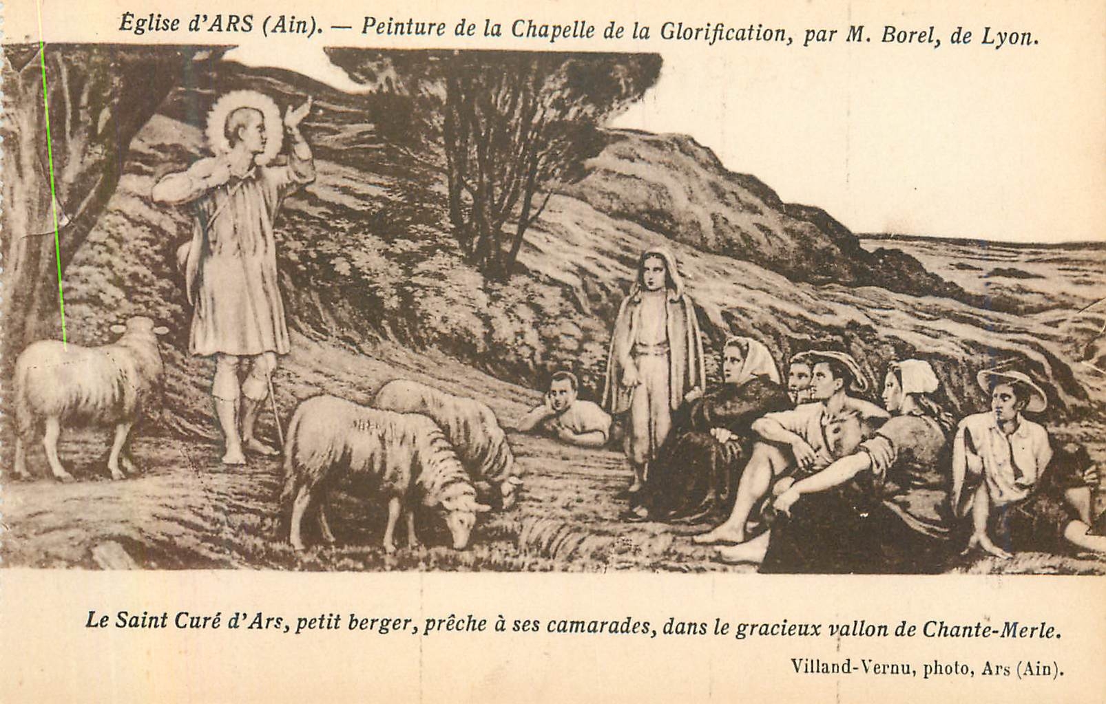 CPA Eglise d ars(ain) peinture de la chapelle de la glorification par m borel de lyon