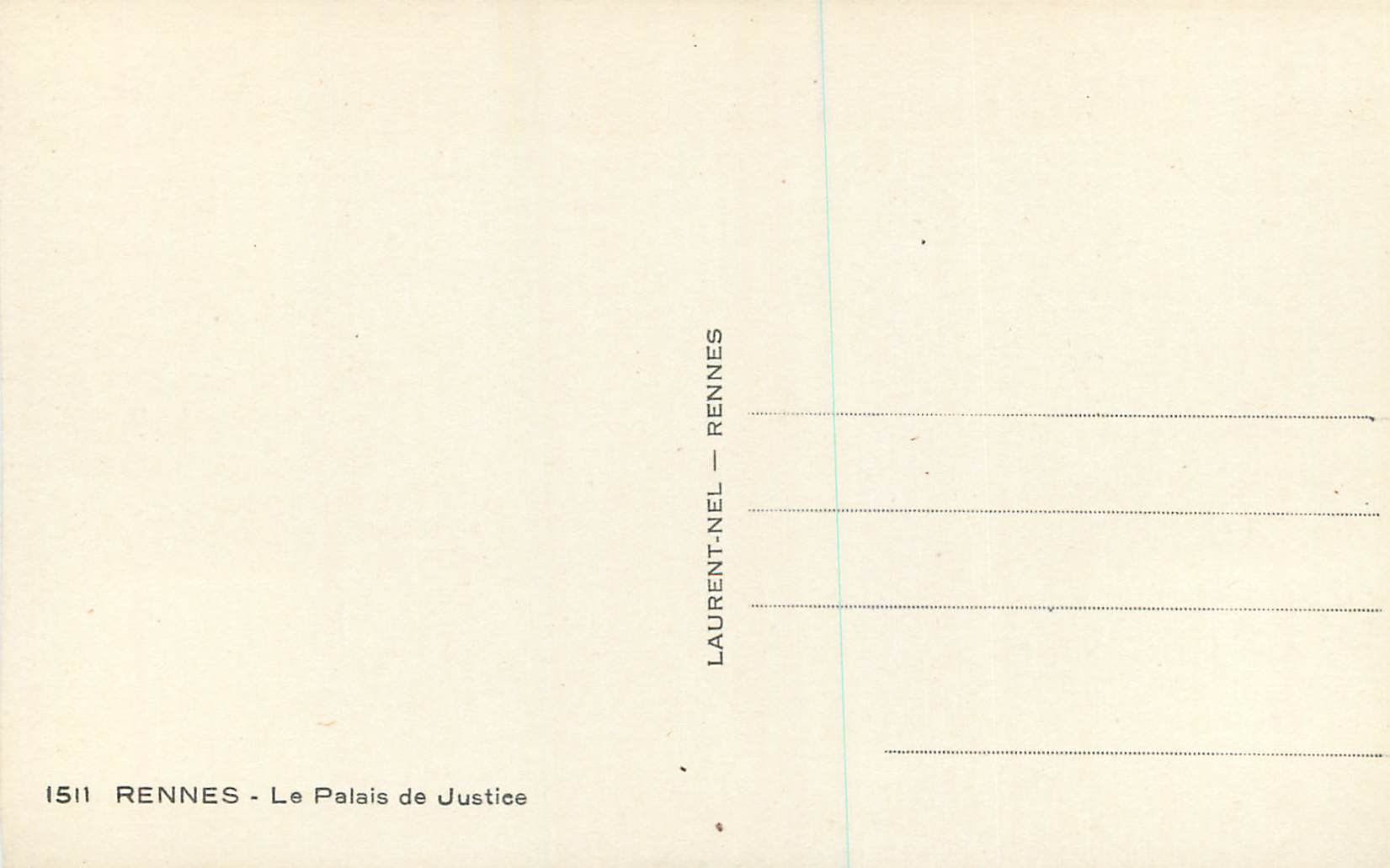 CPM 1511 rennes le palais de justice — Verso