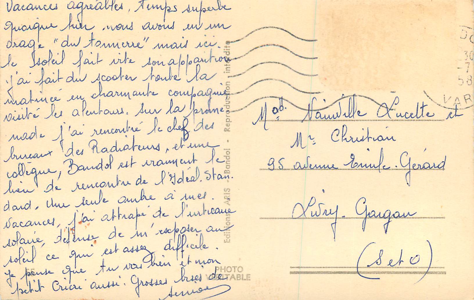 CPM Cote d azur bandol vue generale — Rückseite