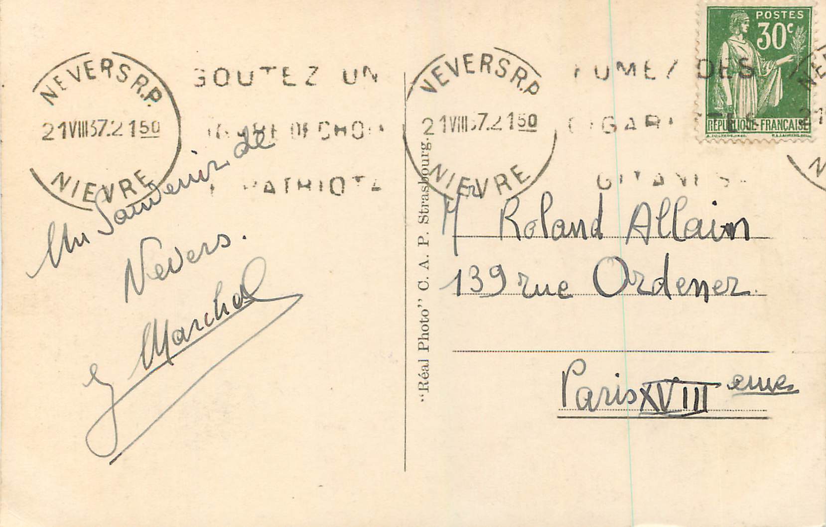 CPM 53 nevers la loire et la ville — Rückseite