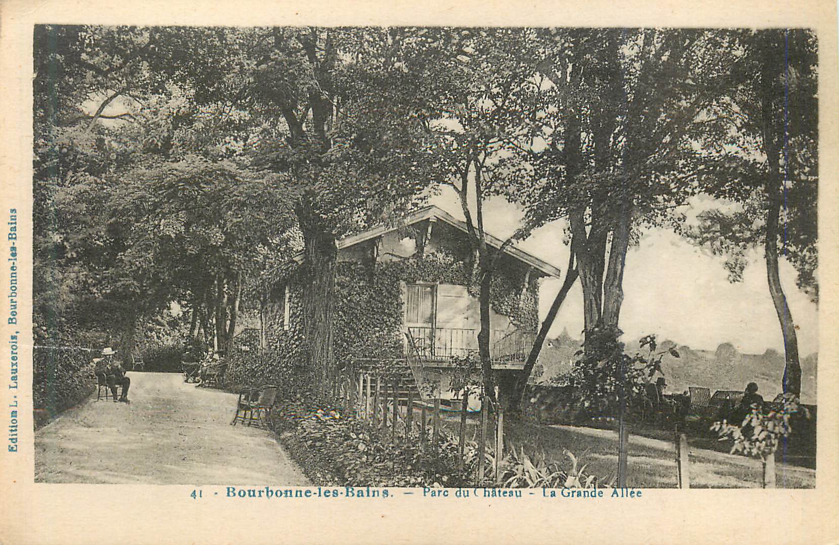 CPA 41 bourbonne les bains parc du chateau la grande allee