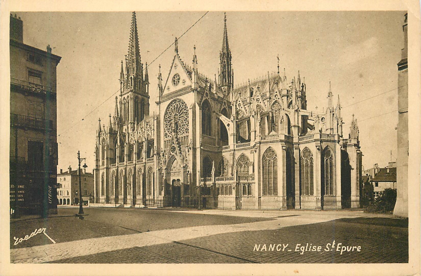 NANCY - Église Saint-Epvre — Vue de la façade gothique — Édition V. Reeder