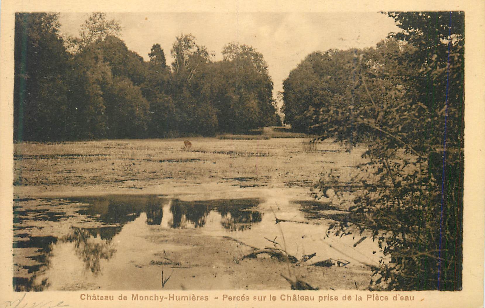 CPA Chateau de monchy humiere percee sur le chateau prise de la place d eau