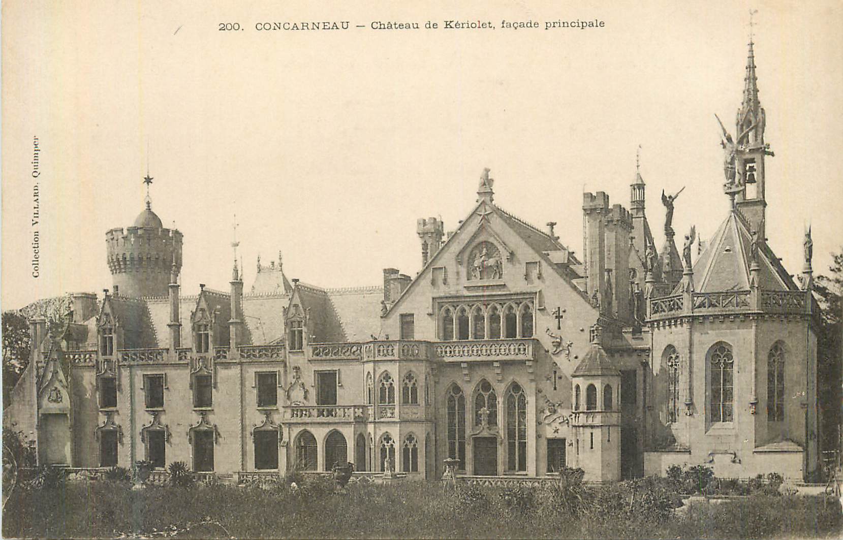 CPA 200 concarneau chateau de keriolot facade principale