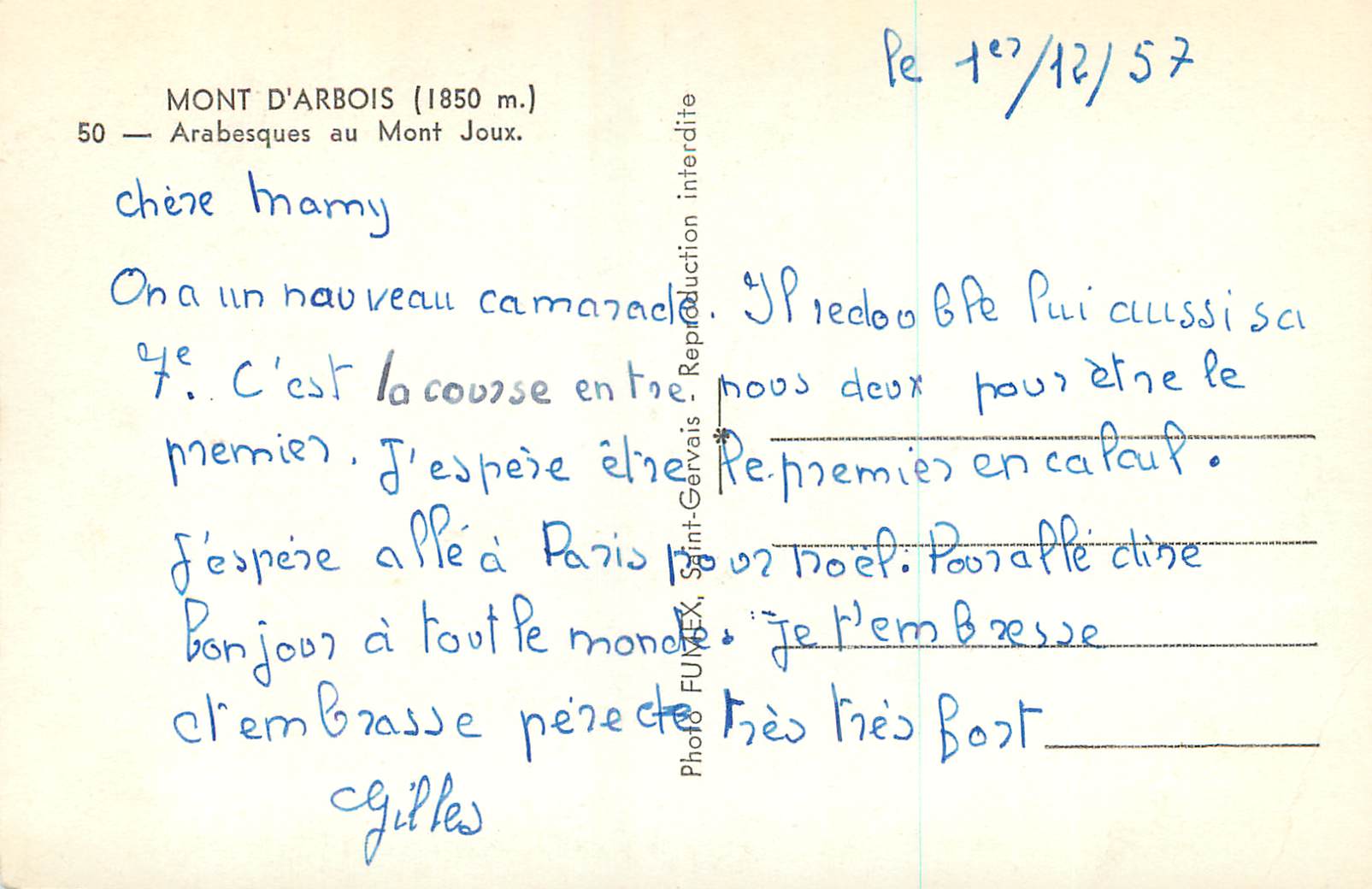 CPM Mont d arbois (1850 m) 50 arabesques au mont joux — Back