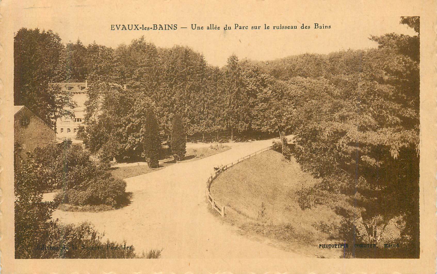 EVAUX-les-BAINS — Ein Weg im Park am Bains-Bach — Phototypie Cognet, EVAUX