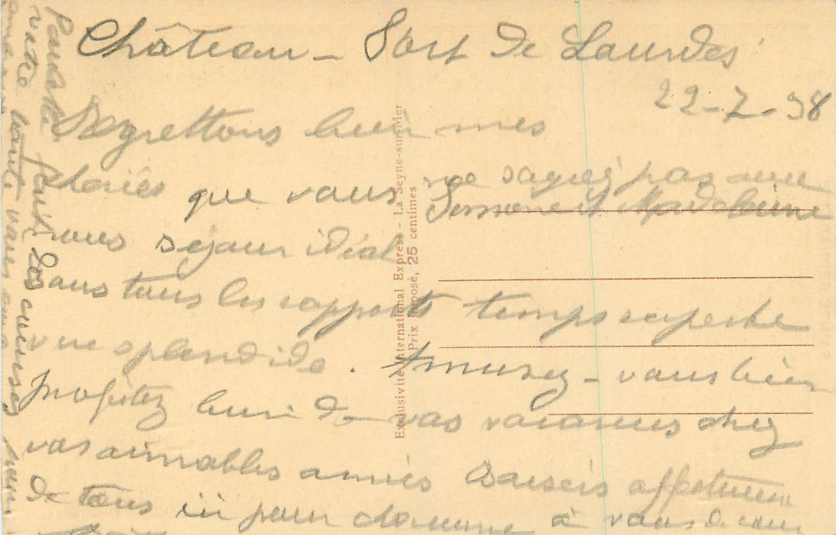 CPA Sainte bernadette rentrant de bartres a la veille des apparitions — Rückseite