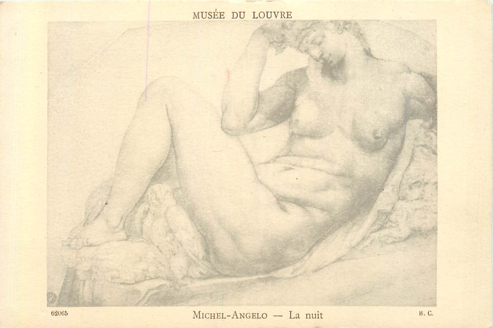 CPA Musee du louvre michel angelo la nuit