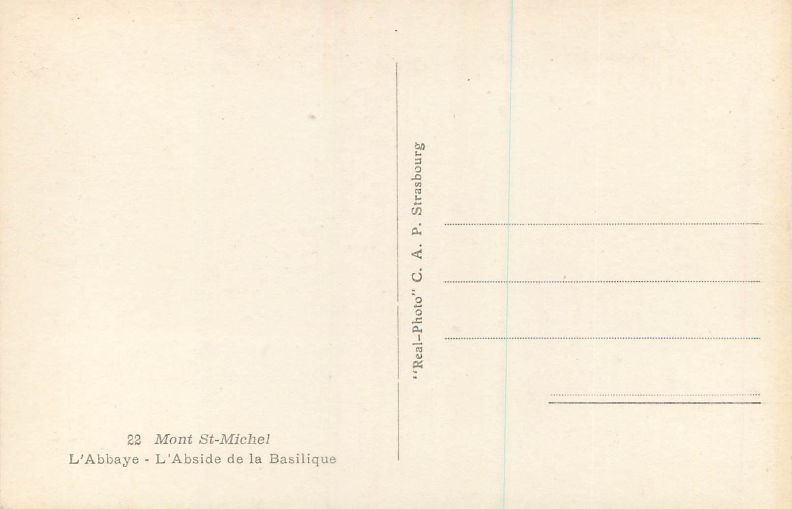 CPM 22 mont st michel l abbaye l abside de la basilique — Verso