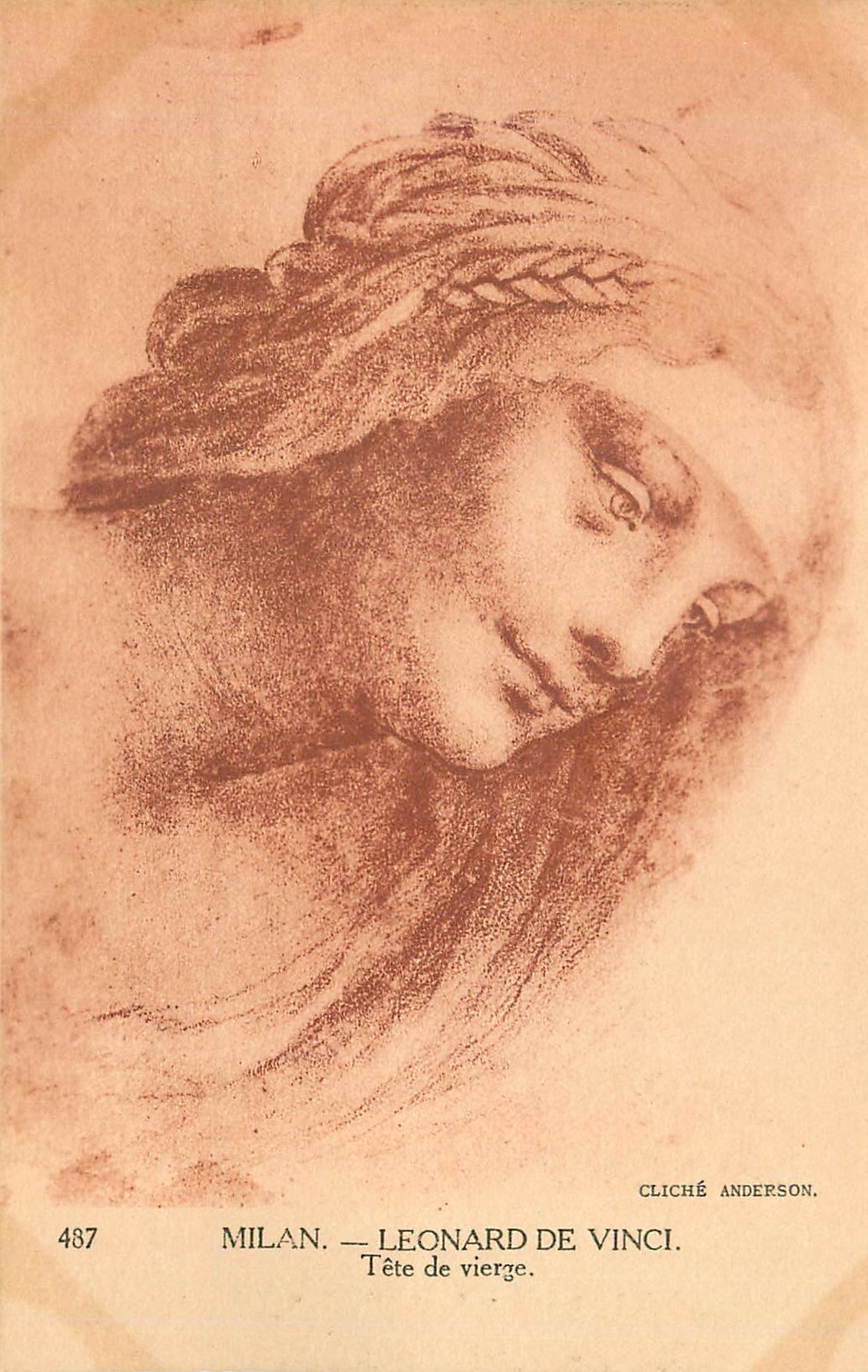 CPA 487 milan leonard de vinci tete de vierge