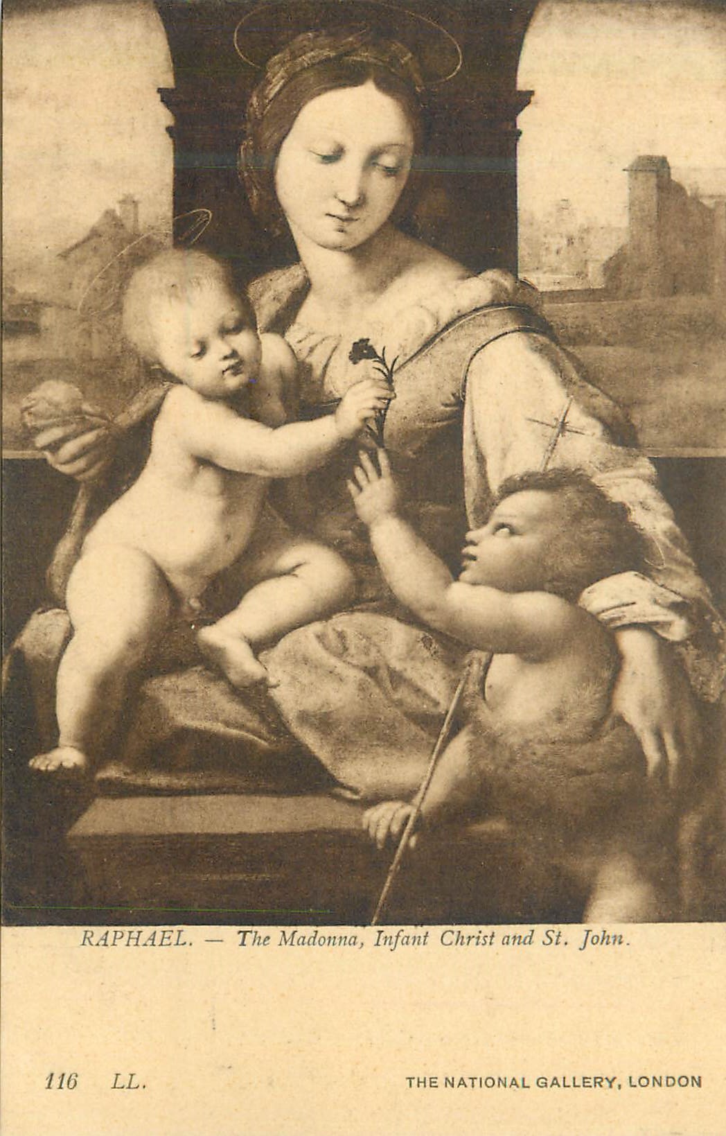 CPA Raphael the madonna infant christ and st john the national gallery london 116