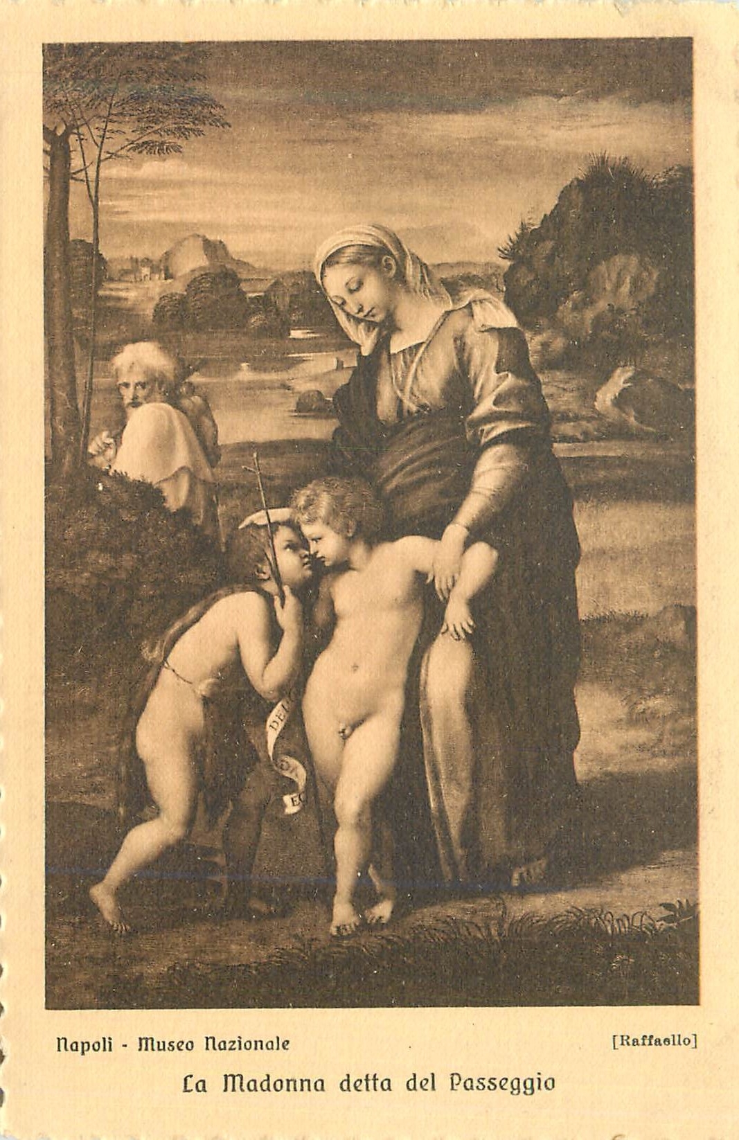 CPA Napoli museo nazionale la madonna detta del passeggio