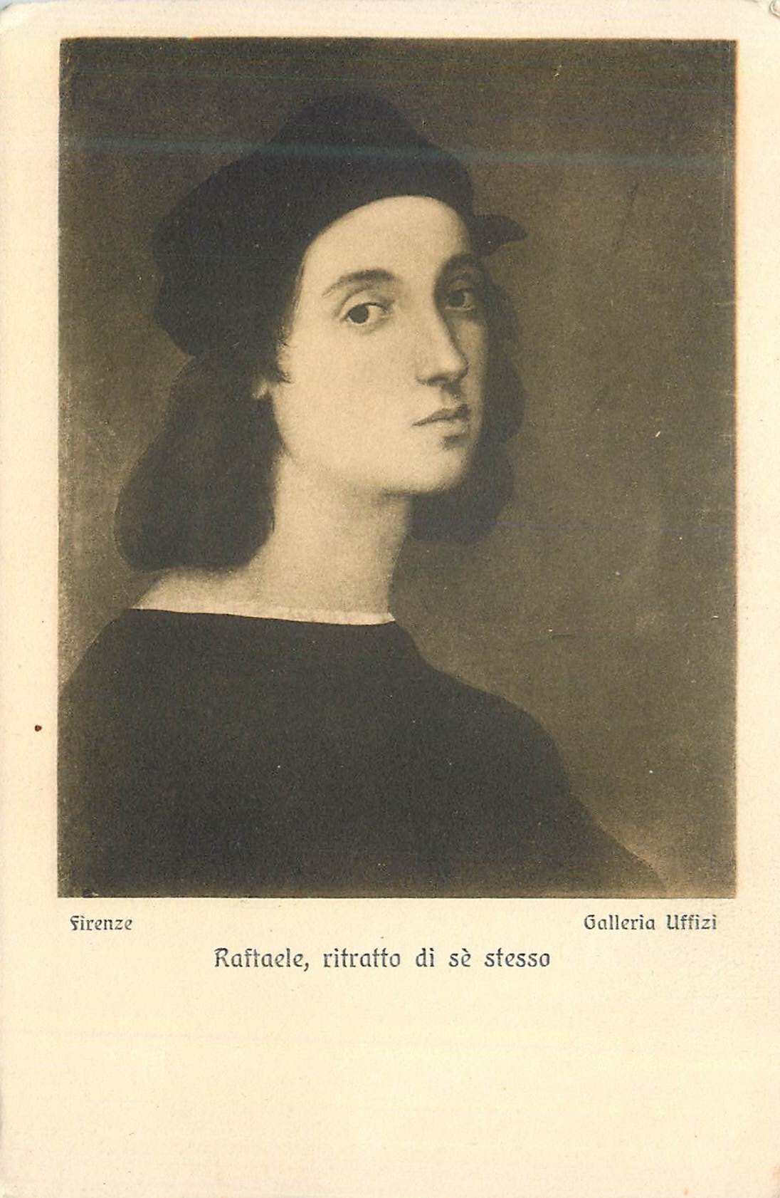 CPA Firenze galleria uffizi raffaele ritratto di se stessa