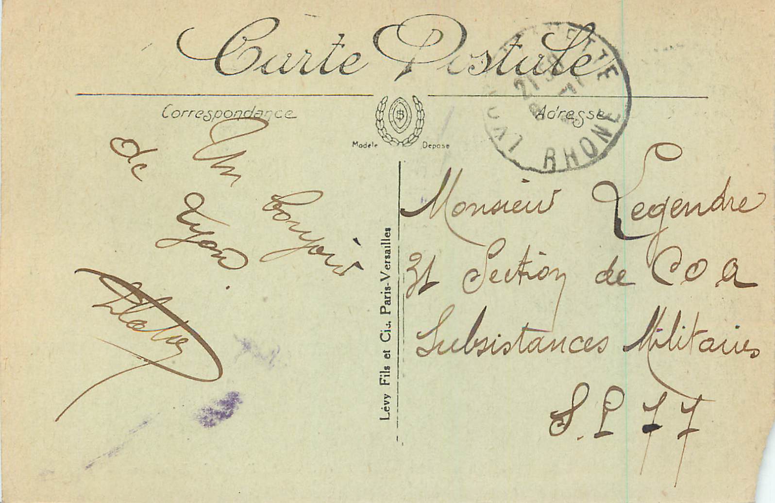 CPA 36 lyon la rue de la republique — Verso