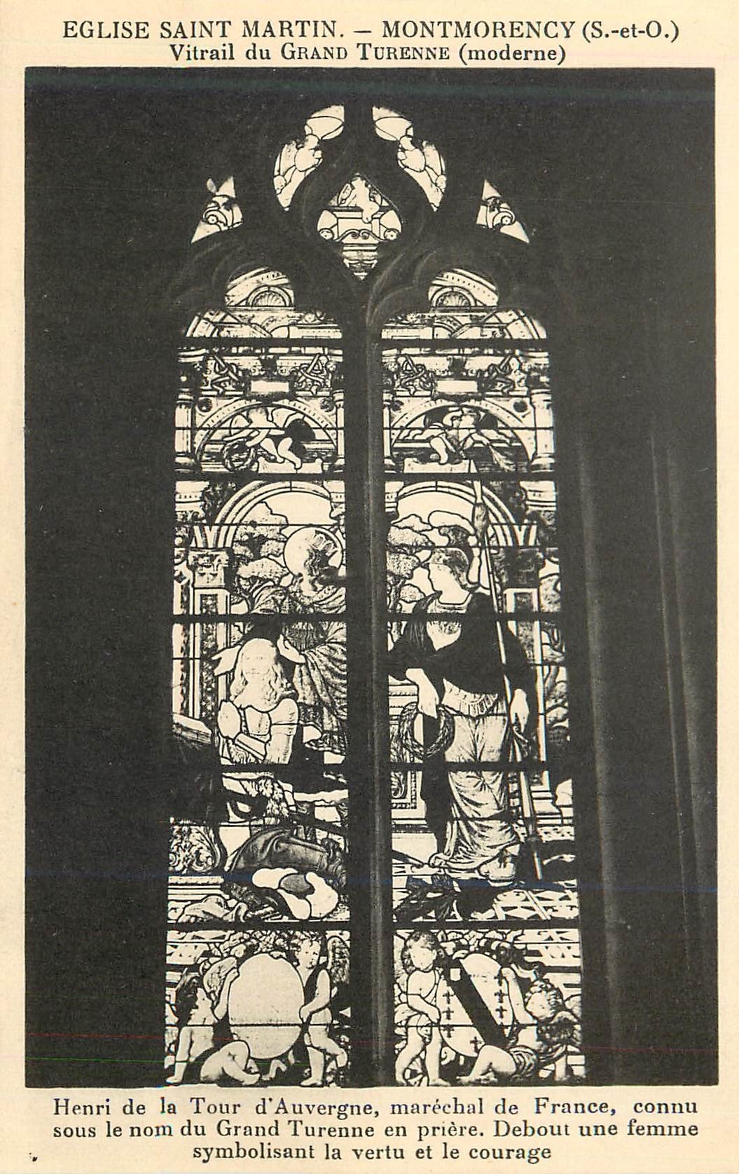 CPA Eglise saint martin montmorency (s et o) vitrail du grand turenne (moderne)