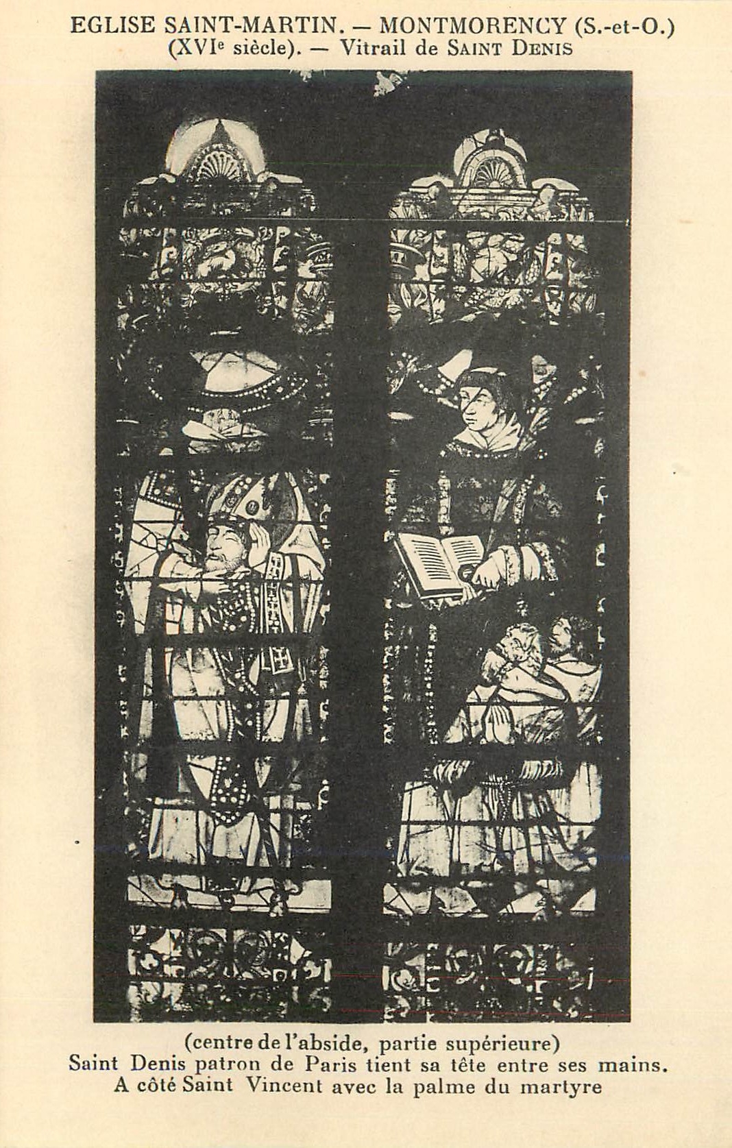 Église Saint-Martin — Montmorency (S.-et-O.) — Vitrail de Saint-Denis (XVIe siècle)
