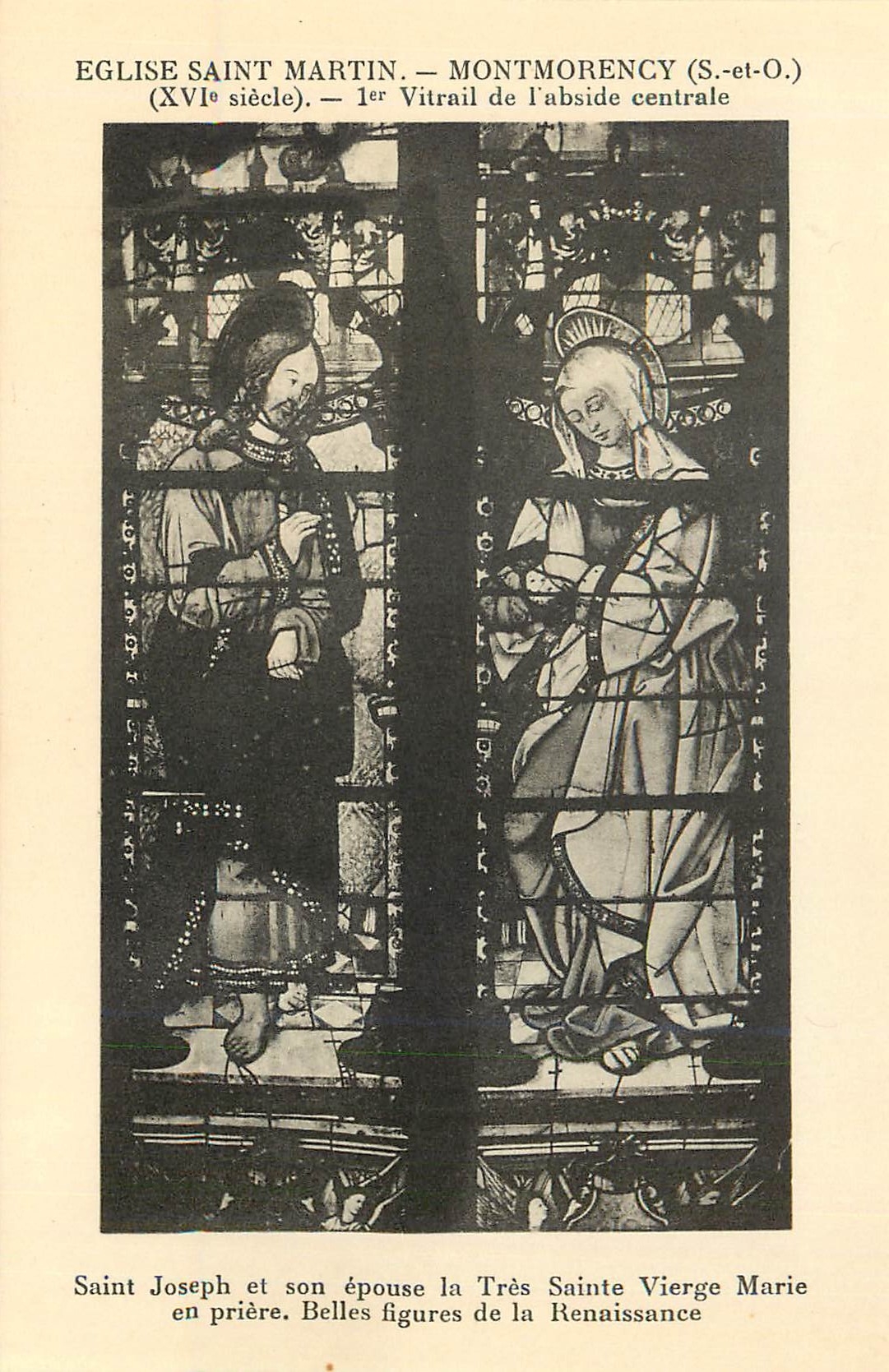 Église Saint-Martin — Montmorency (S.-et-O.) — Vitrail de l'abside centrale — XVIIe siècle