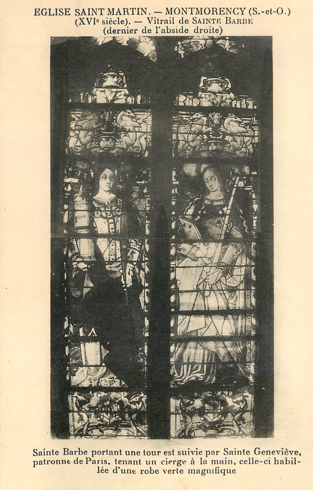 CPA Eglise saint martin montmorency (s et o) (xvi siecle) vitrail de sainte barbe (dernier de l abside droite)