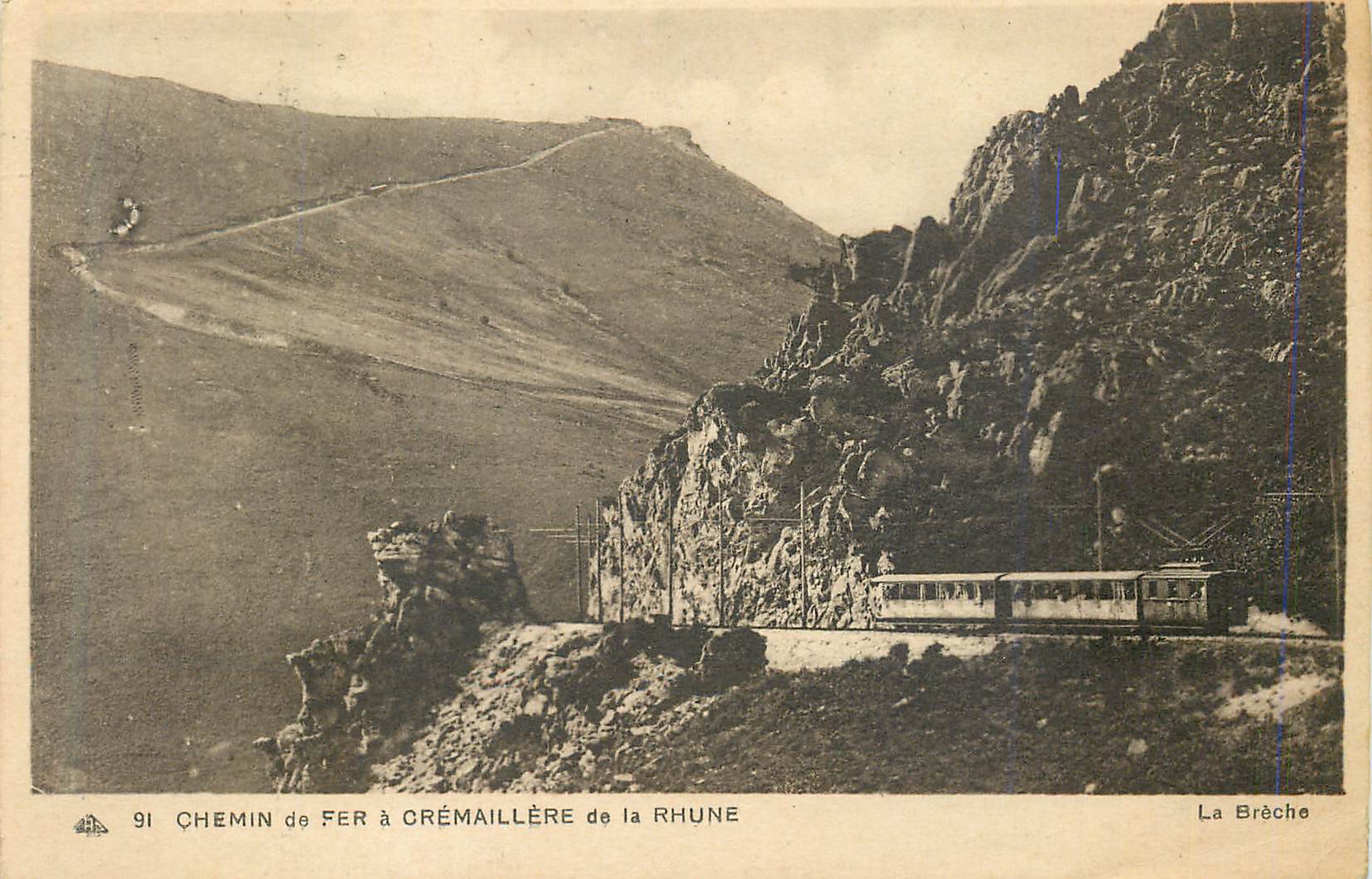 CPA 91 chemin de fer a cremaillere de la rhune Funiculaire