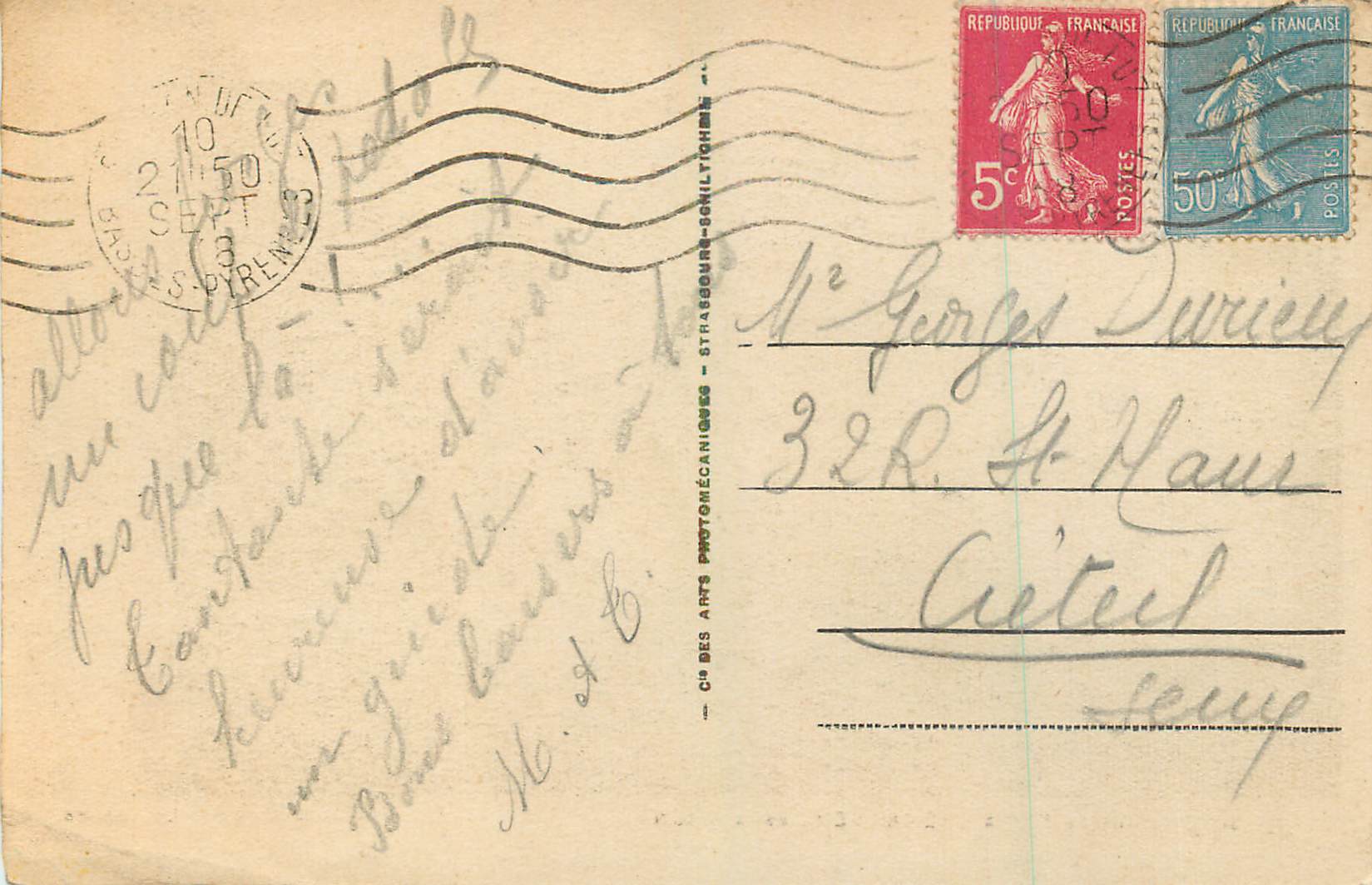 CPA 91 chemin de fer a cremaillere de la rhune Funiculaire — Rückseite