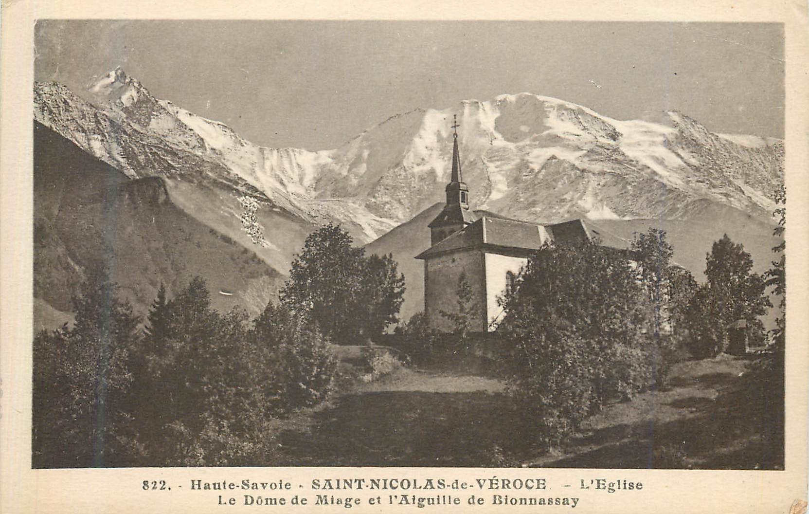 Saint-Nicolas-de-Véroce - L'Église - Le Dôme de Miage et l'Aiguille de Bionnassay — Mérand, Haute-Savoie