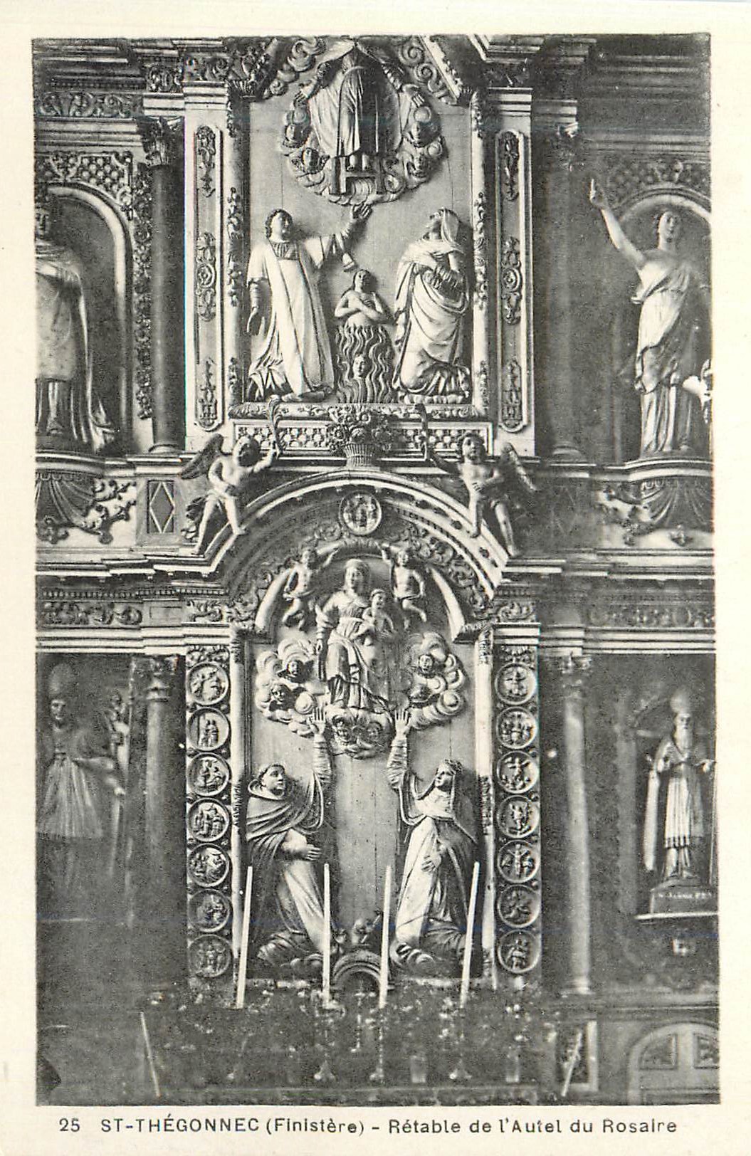 CPA 25 st thegonnec (finistere) retable de l autel du rosaire