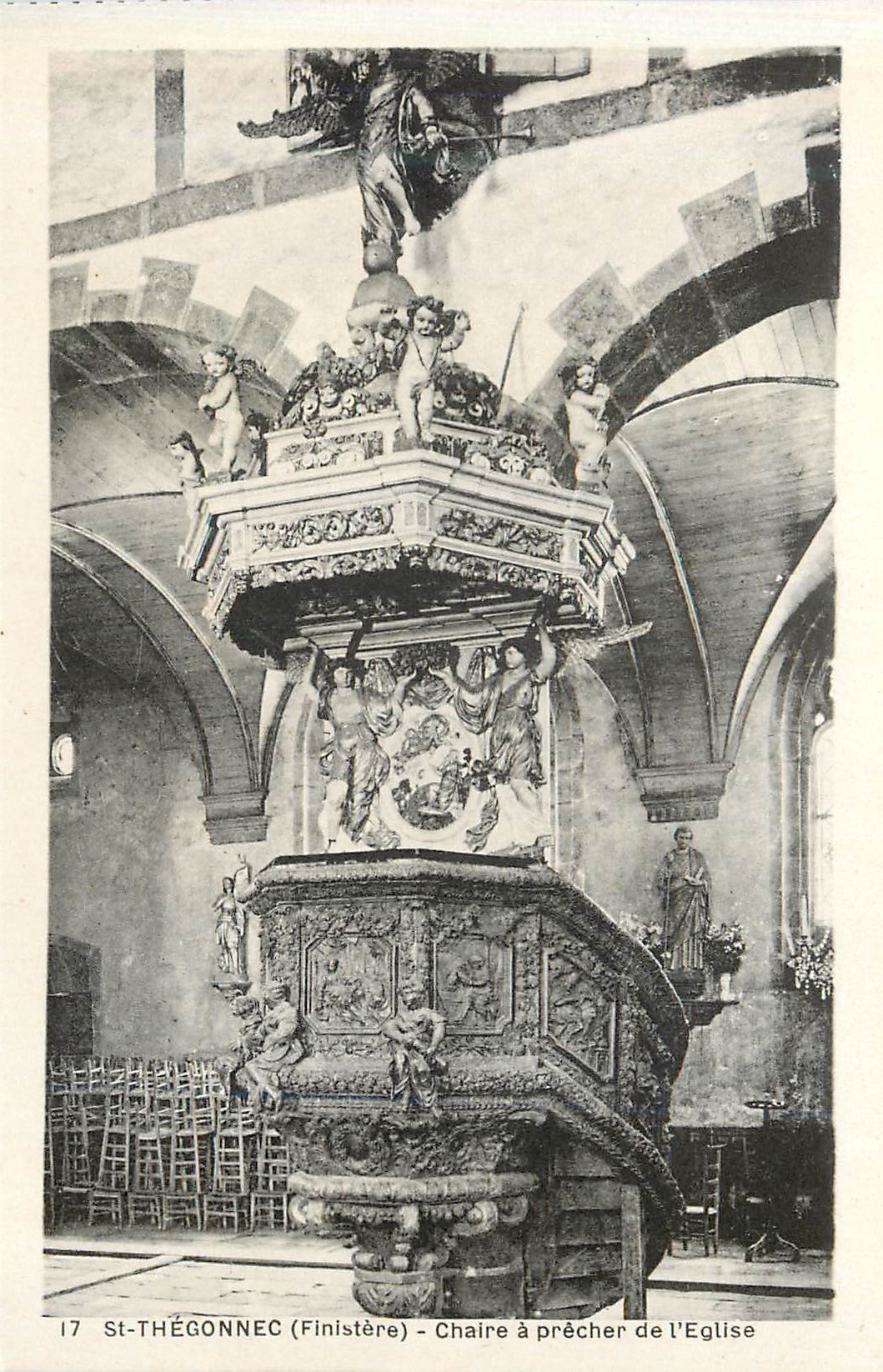 CPA 17 st thegonnec (finistere) chaire a precher de l eglise