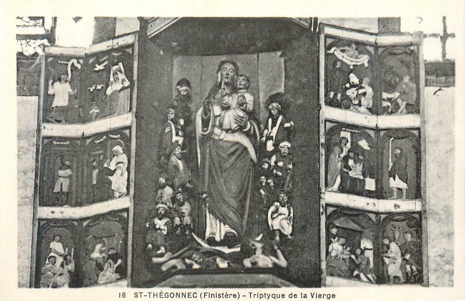 CPA 16 st thegonnec (finistere) triptyque de la vierge