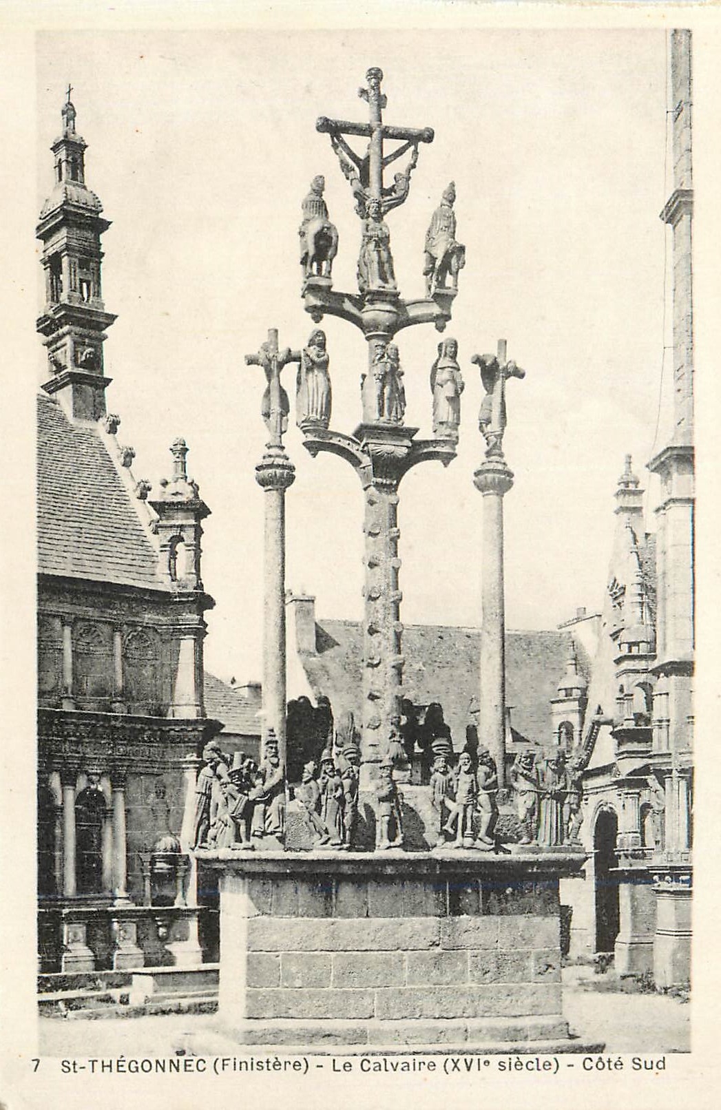 CPA 7 st thegonnec (finistere) le calvaire (xvi siecle) cote sud