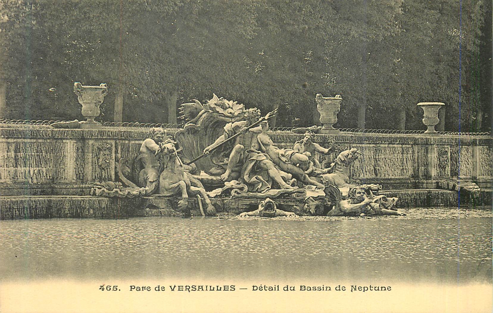 CPA 465 parc de versailles detail du bassin de neptune