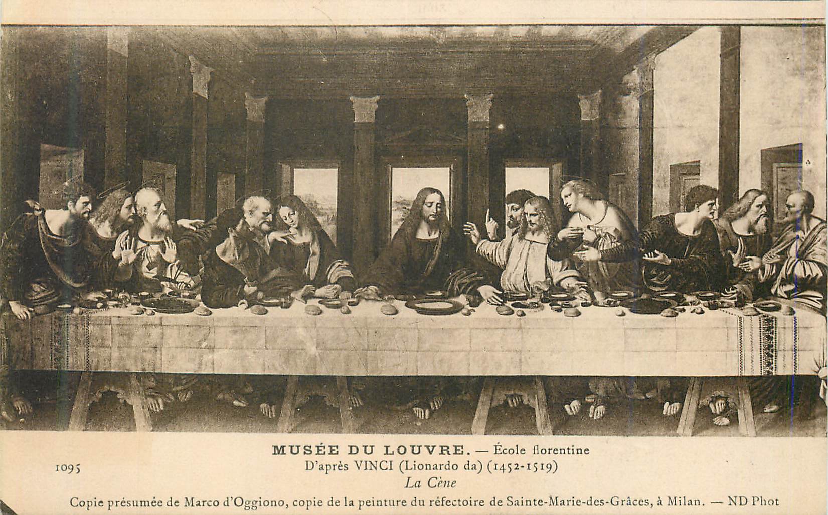 CPA Musee du louvre ecole florentine 1995 d apres vinci  (lionardo da) (1452 1519) la cene Leonard de Vinci