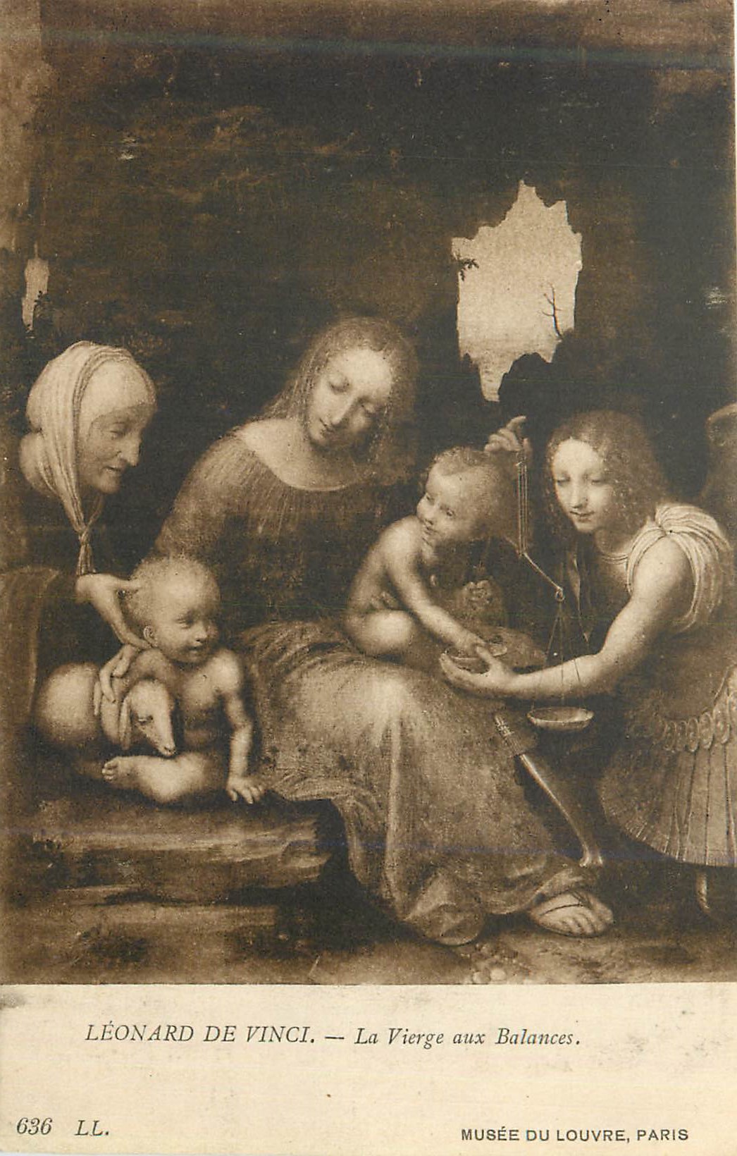 CPA Leonard de vinci la vierge aux balances 636 musee du louvre paris
