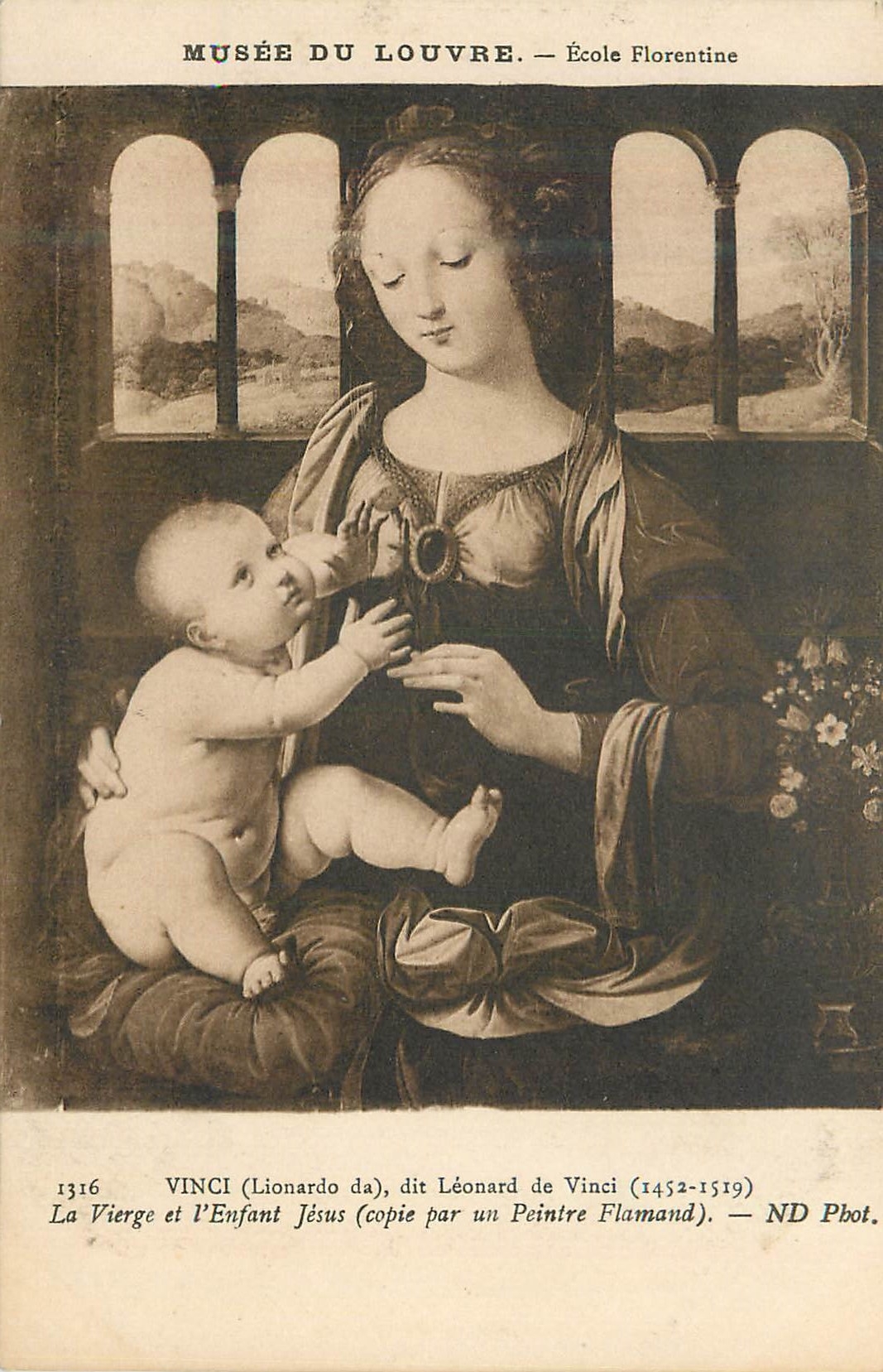 CPA Musee du louvre ecole florentine 1326 vinci (lionardo da) dit leonard de vinci (1452 1519)