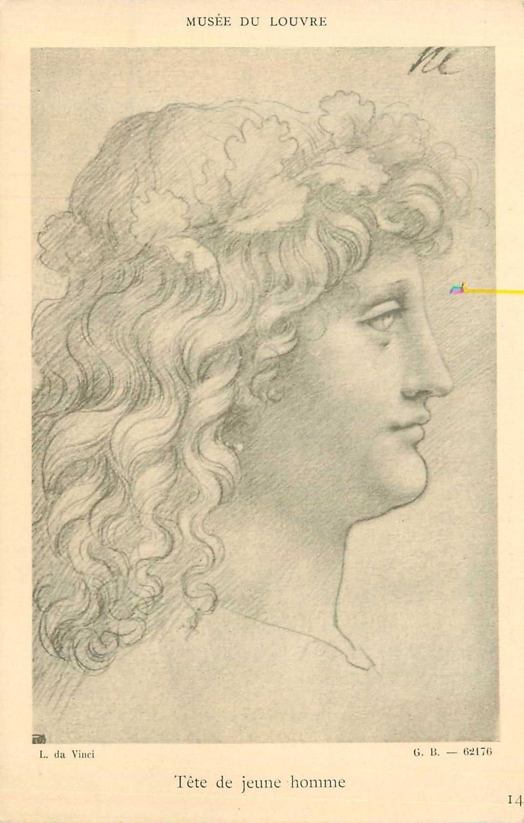 CPA Musee du louvre tete de jeune homme